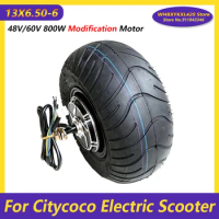 13X6.50-6 Modification Motor 48V/60V 800W for Citycoco Electric Scooter Hub Wheel Tubeless Tire Accessories