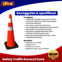 Safety Traffic Kerucut Cone 90 cm Bahan PVC Rubber traffic cone