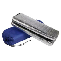 Waterproof Camping Sleeping Mat Aluminum Foil Outdoor Foldable Picnic Beach Moisture-proof Mattress Camping Mat Pad Silver