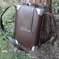 Chai rượu lớn 64 oz dùng ngoài trời, di động; bình rượu bằng kim loại + túi đựng da (hip flask)