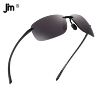 JIM Ultralight Sport Sunglasses for Men Women TR90 Rimless Frame for Running Fishing Cycling Driving