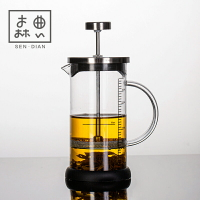 森典玻璃小茶壺一人用套裝茶具家用功夫泡茶壺過濾花茶壺法壓單壺