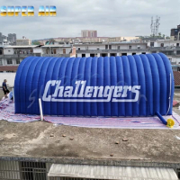 New style custom blue outdoor inflatable tunnle tent with door curtain for events