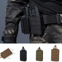 Tactical 5.56 M4 MOLLE Single Magazine Pouch EDC Military Army Vest Waist Bag Hunting Airsoft AK AR M16 Rifle Mag Holder Carrier