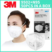50pcs/Lot 3M KN95 9502+N95 Noish Approved Anti-particulate Matter Anti PM2.5 Smog Protective Industrial Dust Influenza Mask
