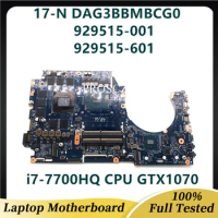 For HP OMEN Laptop Motherboard 17 17-AN 17T-AN W/i7-7700HQ CPU GTX1070 8G DAG3BBMBCG0 DAG3BBMBCF0 929515-001 929515-601 100%Test