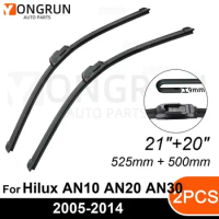 Front Wipers For Toyota Hilux AN10 AN20 AN30 2005-2014 Wiper Blade Rubber 21"+20" Car Windshield Windscreen Accessories2012 2013