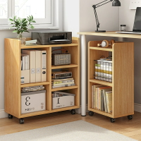 書櫃 書桌旁小書架可移動帶輪小型床頭置物架落地小書櫃桌下收納櫃子架【奇趣生活百貨】