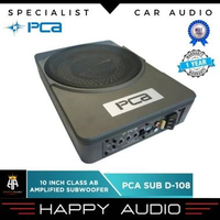 Subwoofer Aktif Kolong Jok Mobil PCA D-108 10 Inch Class AB Power Amplified Subwoofer Ori Bergaransi