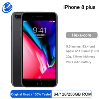 Original Apple iphone 8 Plus Hexa Core iOS 3GB RAM 64/256GB ROM 5.5 inch Cellphone 12MP Fingerprint 2691mAh LTE Mobile Phone