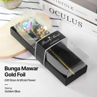 Bunga Mawar Dekorasi Gold Foil Gift Rose Artificial Flower