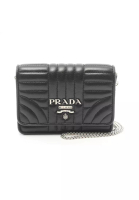 Prada 二奢 Pre-loved Prada NAPPA IMPUNTURE Bi-fold wallet leather black 2WAY