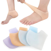2Pcs Feet Heel Cover Silicone Foot Protectors Cracked Foot Skin Care Heel Thin Socks Moisturizing Gel Feet Care Socks No Hole