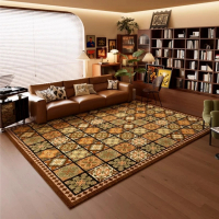 【巨匠】復古客廳地毯 美式沙發地墊  150*200CM地毯 臥室法式床邊墊 免洗可擦地墊(150*200CM地毯地墊)