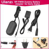 Ulanzi NP-FW50 Dummy Battery AC Power Supply Adapter for Sony Alpha A7 A7S A7M A6400 A6500 A6000 DSC-RX10 NEX7 ZV-E10 Cameras