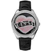 GUESS 拉斯維加斯賭城之愛晶鑽腕錶(黑)  -40mm
