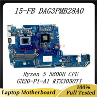 High Quality Mainboard DAG3PMB28A0 For HP 15-FB Laptop Motherboard With Ryzen 5 5600H CPU GN20-P1-A1 RTX3050TI 100% Working Well