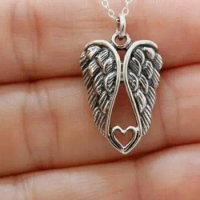 12pcs Angel Wings Heart Necklace