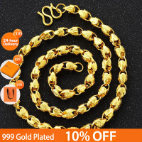 999 Gold Plated 90% off Discount Gold Store Same Style 24k Vietnam Sand Gold Necklace Men's Bold Thi