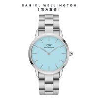 Daniel Wellington DW 手錶 Iconic Link Capri 36mm清新藍精鋼錶-粉藍錶盤 DW00100542