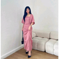 COD BAJU GAUN INCESS MAXI DRESS SATIN BONITA SATEEN LONG DRESS DIAMORE/PESTA NATAL KONDANGAN