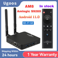 In stock UGOOS AM8 TV BOX Amlogic S928X DDR4 4GB RAM 32GB ROM Android 11 Support AV1 CEC HDR WiFi6E 1000M OTG BT5.3 Set Top Box