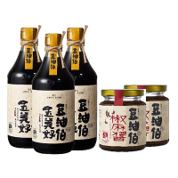 【豆油伯】小資在家美好組 (金美好500ml*3+椒麻醬*2) / 送禮自用皆宜