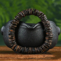 Black Oil Submerged Old Materials Eaglewood Bracelet Natural Agarwood Bracelet Buddhist Beads Single Circle Flaky Ornament