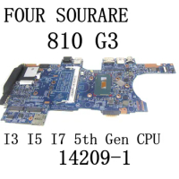 For HP EliteBook 810 G3 Laptop Motherboard with I3/I5/I7 5th Gen CPU and 4GB RAM 14209-1 Mainboard
