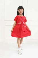 Dress Lengan Pendek Anak Perempuan Merah/ Girls Dress Short Sleeve Red/ Daisy Duck Good Luck 3