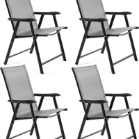 Patio Folding Outdoor Chairs Dining Chairs with Armrests for Camping, Lawn Yard Beach,Patio Chairs Frame
