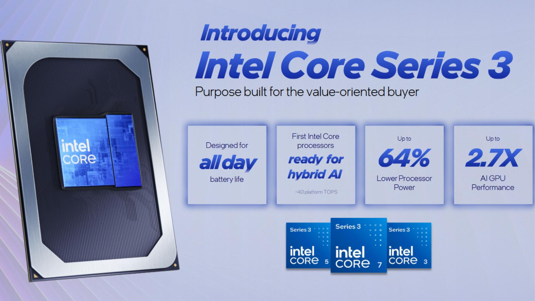 Intel が Core Series 3 「Wildcat Lake」を発表：一日中持続する