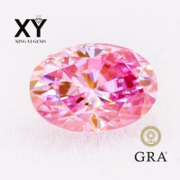 Moissanite Stone Light Pink Color Oval Cut with GRA Report Lab Grown Gemstone Jewelry Making Materials Free Shipping