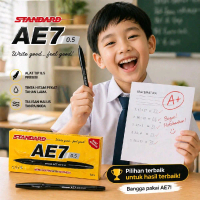 Pulpen AE7 Standard 1 pack ready warna hitan, merah, biru