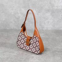 Kate Spade Tas KATE SPADE JACQUARD FLORAL NOUVEAU CAMEL FLAP HOBO BAG 100% ORIGINAL