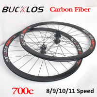 BUCKLOS Carbon Hub Bicycle Wheelset Disc Brake 700c Road Bike Wheels Clincher Rim Brake Wheelset for 18-25c Tire MTB Parts