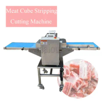 Stainless Steel Raw Chicken Meat Cube Cutter Pork Skin Strip Cutting Machine Frozen Beef Poultry Meat Dicing Machine