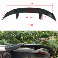 For Toyota Sienta 2015 Spoiler ABS Plastic Carbon Fiber Look Hatchback Roof Rear Wing Body Kit Accessories