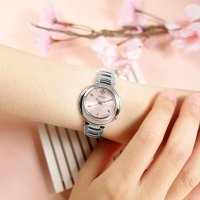 CITIZEN / L 光動能 優雅迷人 晶鑽 藍寶石水晶玻璃 不鏽鋼手錶-粉色/30mm