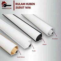 (POTONG JADI 3/4) Rumah Lampu LED Stripe Sudut Rulam 1616 Huben (Anodize, Hitam, Putih, Gold Mirror)