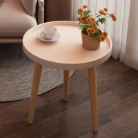 Nordic small round table coffee table, sofa, side table, balcony, bedroom, simple rental room, living room, simple End Tables