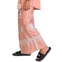 (81) Sarung Bordir Aceh Premium Quality - Ungu Bordir Putih Dewasa Kain Katun Muslim Mewah Tebal