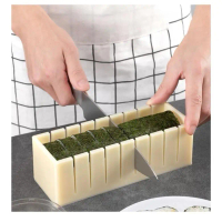 Cetakan sushi roll set panjang bulat hati persegi, Sushi mould set cut