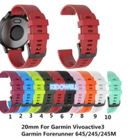 20mm Strap For Garmin Vivoactive 3 Watch Band Silicone Sport Replacement Belt For Garmin Forerunner 645/245/245M Smart Watch