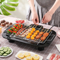 Electric barbecue grill household smokeless barbecue plate electric grill grill indoor barbecue grill barbecue grill family barb