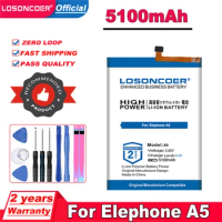LOSONCOER A5 5100mAh Battery For Elephone A5 Battery For Elephone A5 Smart Phone Battery