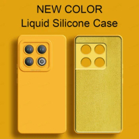 Square Liquid Silicone Phone Case For Oneplus 9 9RT 9R 10 Pro Lens Protection Soft Cover For One plus 11 Ace 2 Oneplus 12 Coque