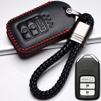 Leather Key cover car key case For Honda Vezel city Civic BR-V HR-VCRV Pilot Accord Jazz Jade Crider Odyssey Car accessories