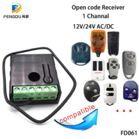 auto gate-remote control receiver 12/24v auto gate controller 433mhz with open code for all chips