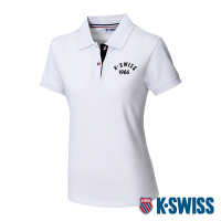 K-SWISS Cotton Polo短袖POLO衫-女-白